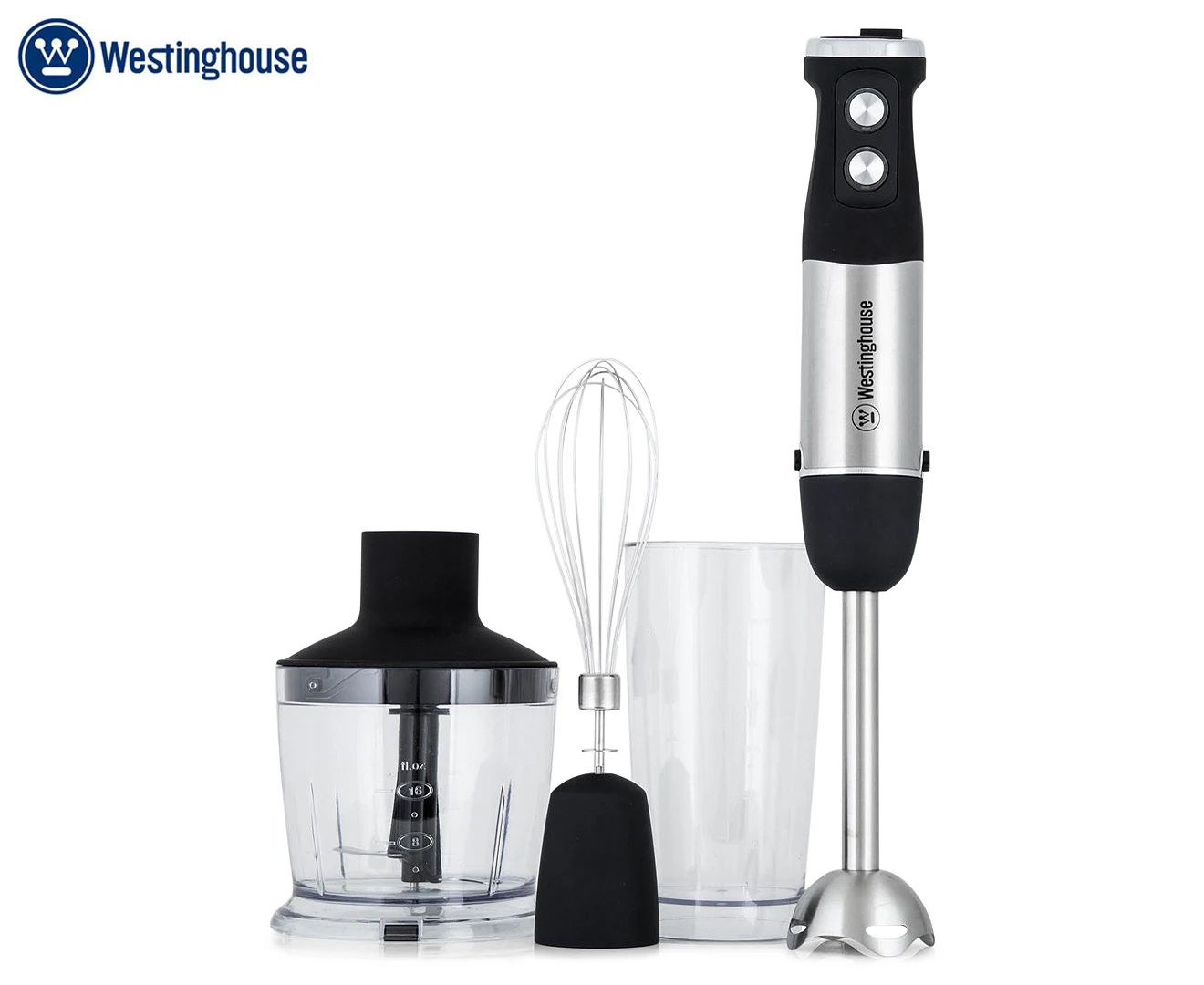 Westinghouse Electric Stick Blender Mixer/Chopper Stainless Steel Handheld Whisk