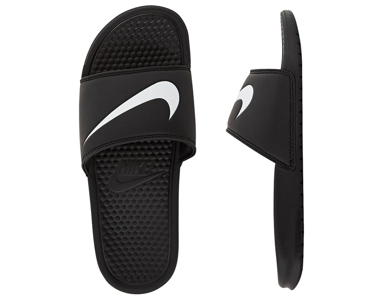 Nike Benassi Swoosh Shoe - Black/True White