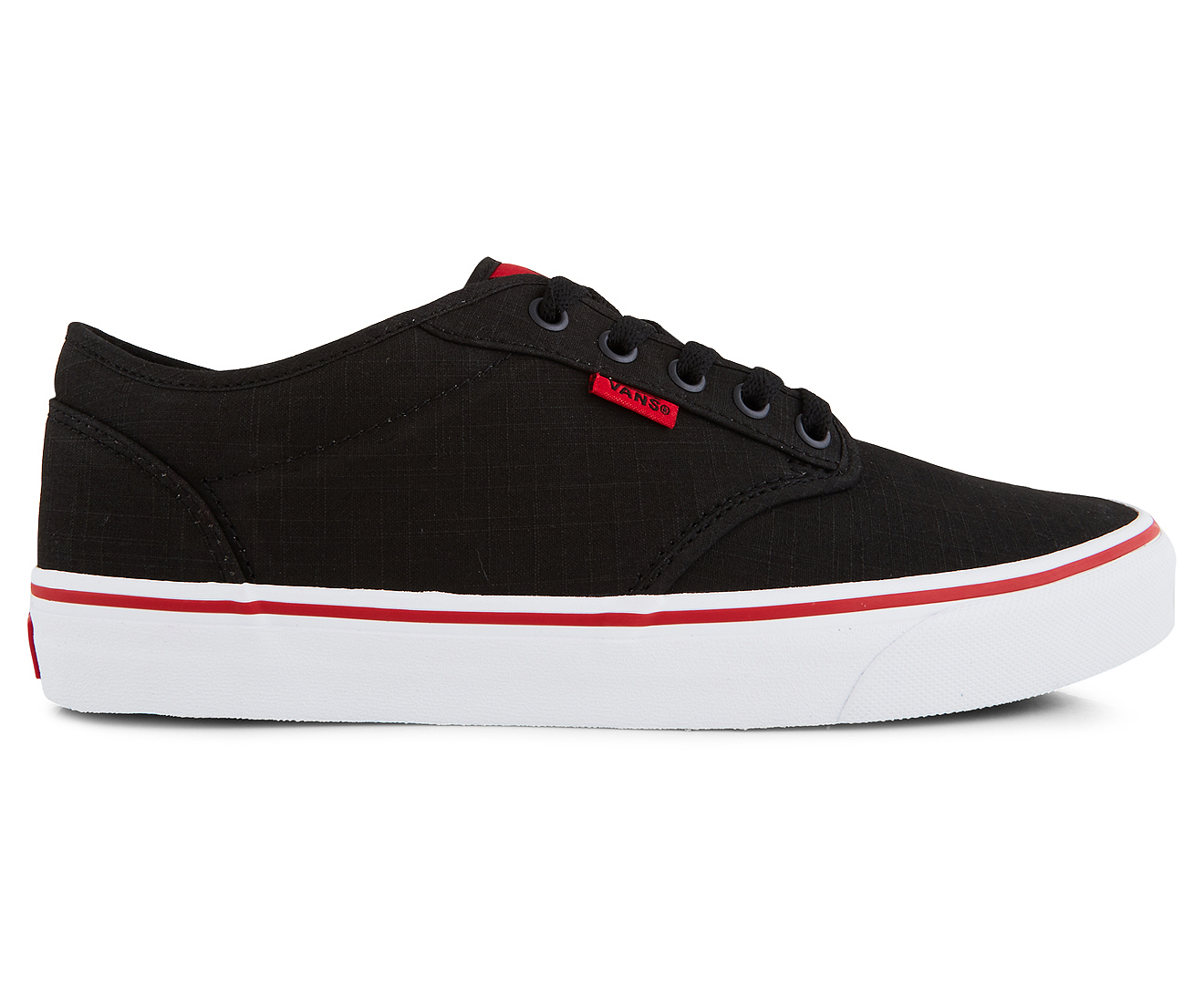 Vans Men's Atwood Rock Textile Shoe - Black/Red | Catch.com.au