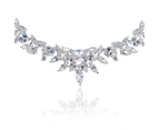 Crystala's Eternal Spark Crystal Necklace & Earrings Set - White Gold Plated