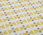 The Peanut Shell 132x77cm Giraffe Triangles Fitted Sheet - Yellow