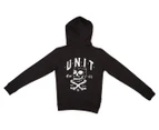 Unit Youth Fleece Pinning Zip Through Hoodie - Black/White