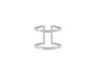 Micropave Crystal Spacer Ring, White Gold Overlay
