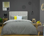 Ardor Hadley Reversible Single Bed Quilt Cover Set - Charcoal