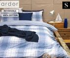 Ardor Wade Reversible Single Bed Quilt Cover Set - Blue