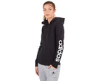Adidas Women's Essentials Linear Full Zip Fleece Hoodie - Black/White