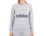 Adidas Women's Essentials Linear Sweatshirt - Grey Heather
