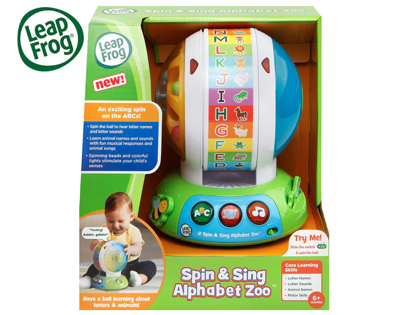 LeapFrog Baby Spin & Sing Alphabet Zoo Ball Toy .au