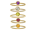 9kt yellow gold 4mm citrine stackable ring N