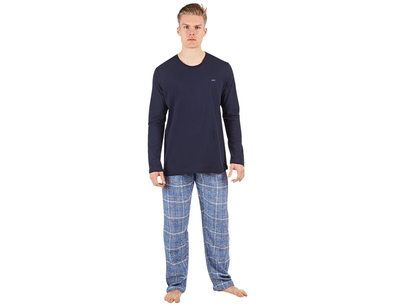 Michael Kors Men's 2pc Flannel Sleep Set - Smokey Blue/Navy