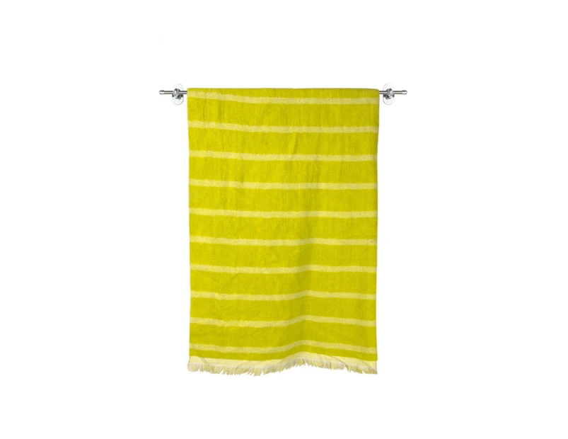 Terry House 100% cotton striped Luxury Beach towel/ Pool Towel - Lime Green