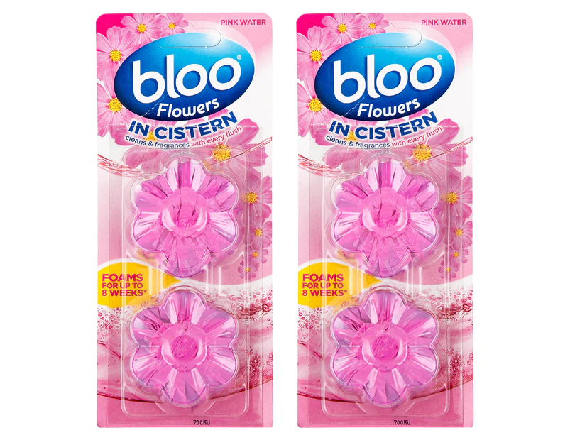 2 x Bloo Flowers In Cistern Pink Water 2pk