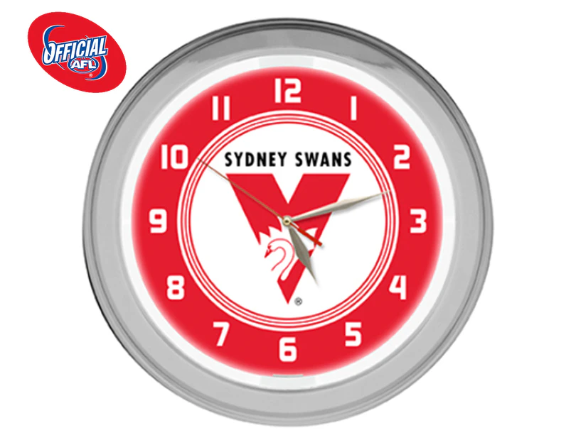 AFL Sydney Swans 38cm Wall Clock - Red/White