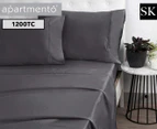 Apartmento 1200TC Cotton Rich Mega King Bed Sheet Set - Charcoal