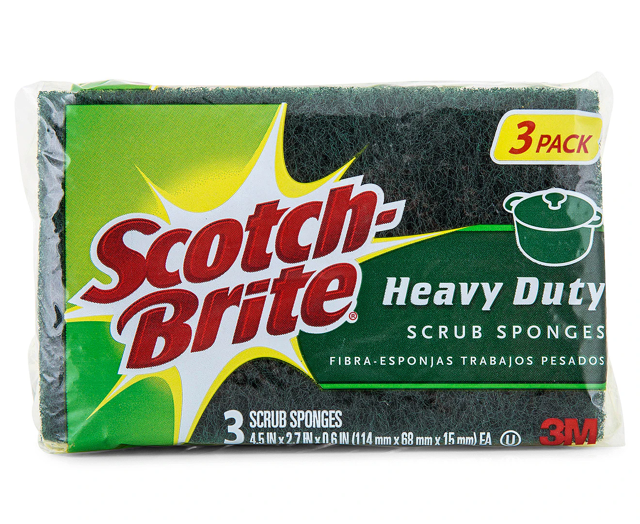 3M Scotch-Brite Heavy Duty Scrub Sponges 3pk