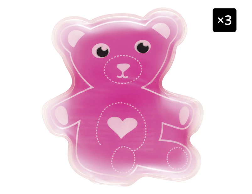 3 x Boo Boo Buddy Bear Cold Pack - Pink