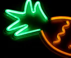 LIT. 44x25cm LED Flexpine Neon Pineapple Wall Light - Green/Orange