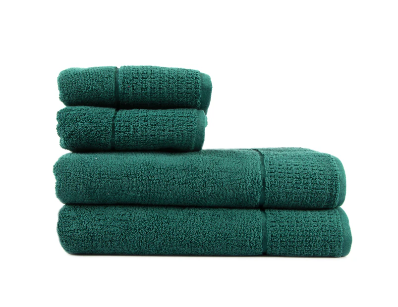 Terry House 600 GSM Bath Towel & Hand Towel 4-Pack - Green