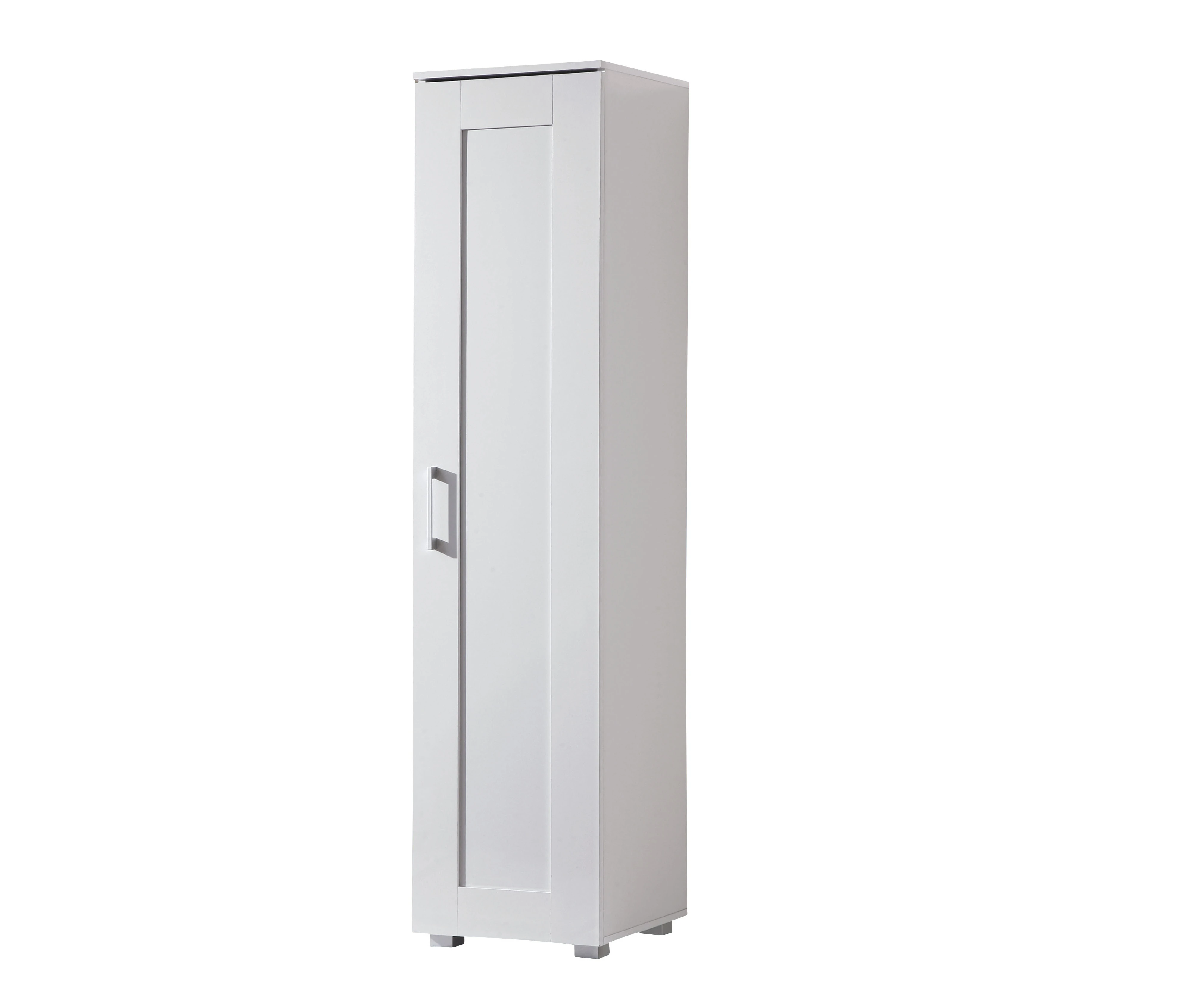 Montreal Single Door Cupboard Storage Cabinet Matte Finish Organiser Tall -White