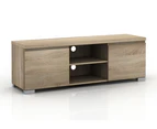 Elara Entertainment Unit Storage Cabinet 2 Door 2 Compartment Furniture Stand Storage - Light Sonoma Oak