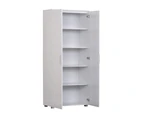 Montreal Double Door Cupboard Storage Cabinet Paper Laminated Matte Finish Organizer Tall -White