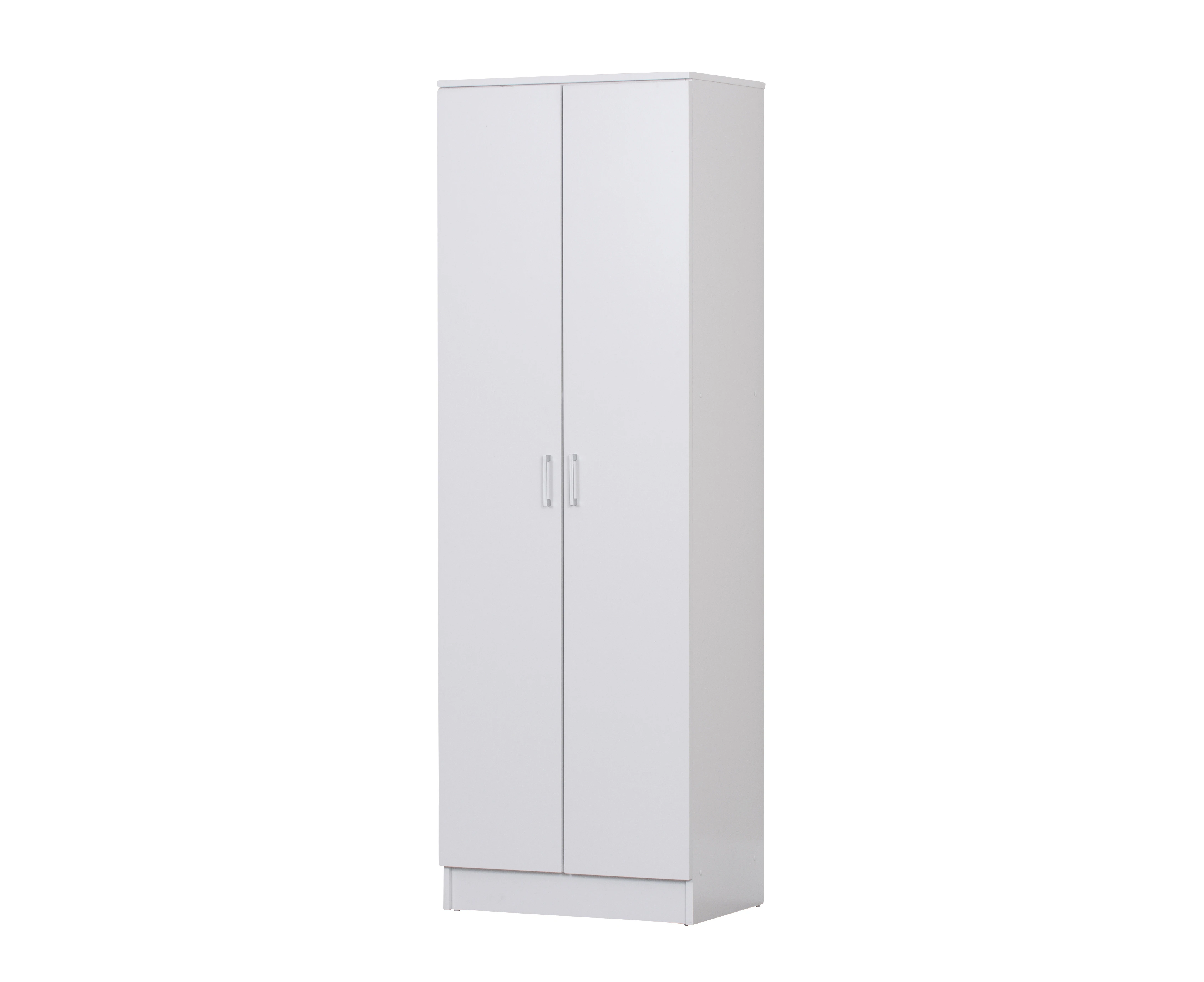 Multi-Purpose 5 Tier 2 Door Standing Cupboard Cabinet Storage with Shelves Home Bedroom Bathroom - White