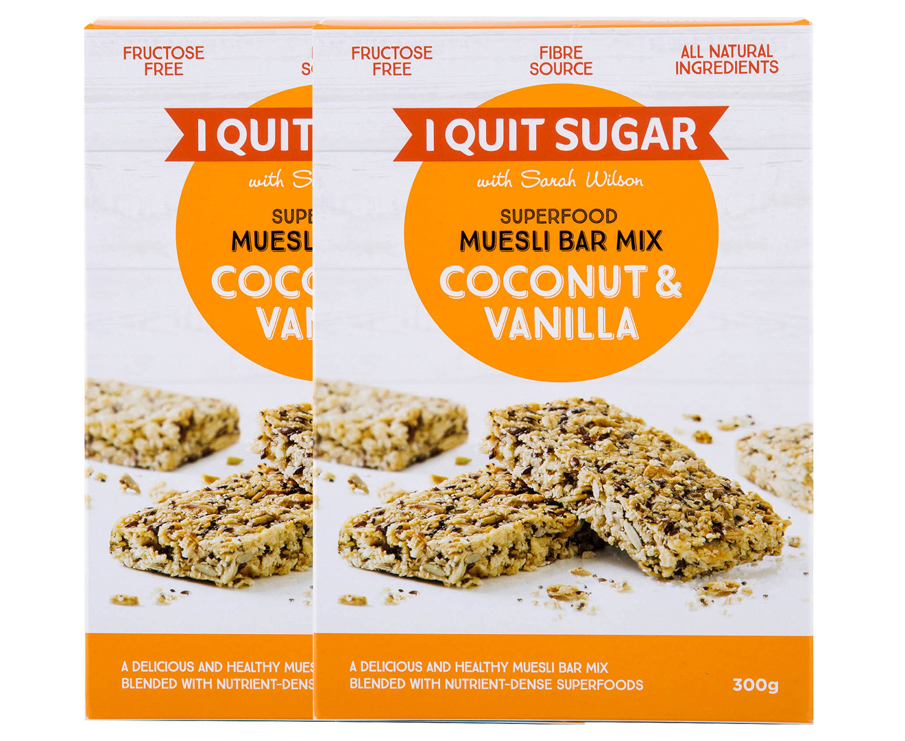 2 X I Quit Sugar Muesli Bar Mix Coconut Vanilla 300g - 