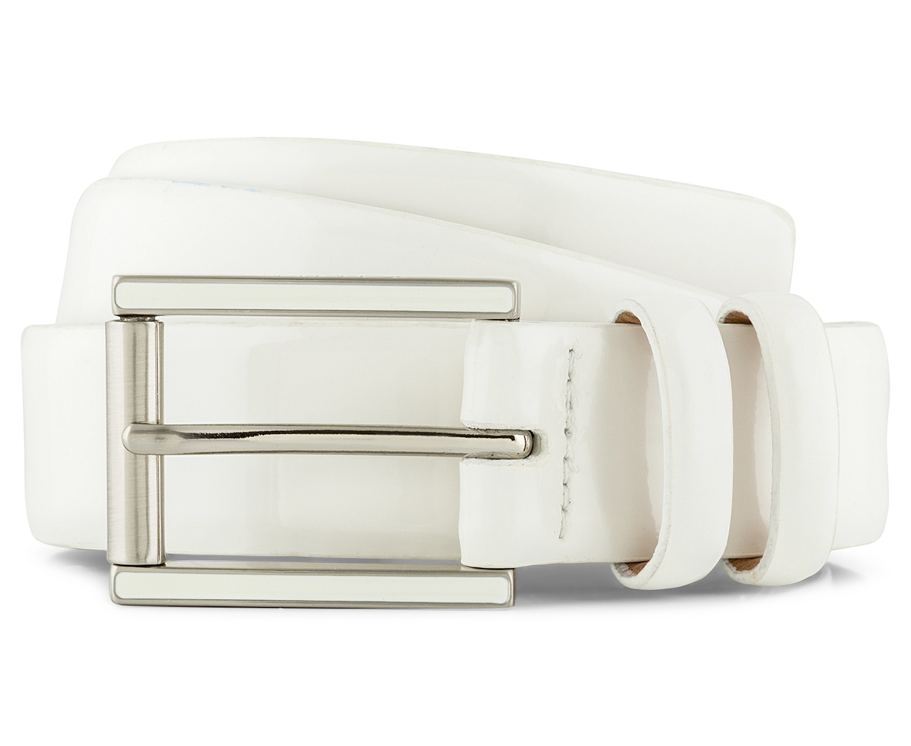 Calvin Klein Women's Sleek Enamel Belt - White | Catch.co.nz