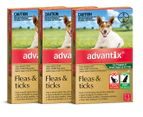 3 x Advantix For Puppies & Small Dogs Up To 4kg