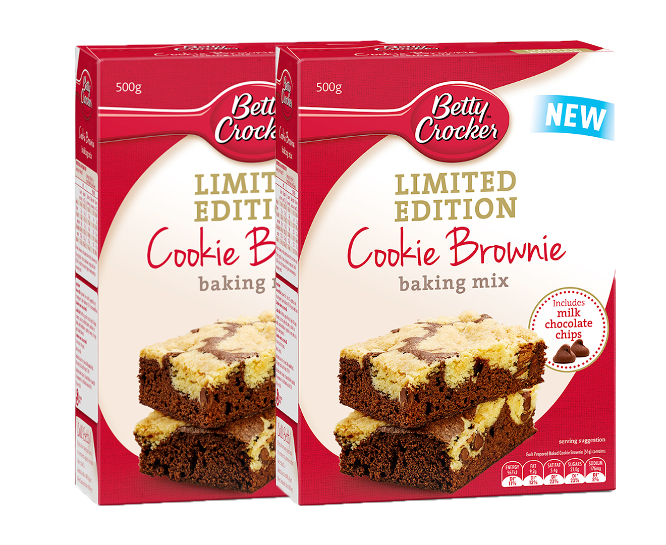 2 X Betty Crocker Limited Edition Cookie Brownie Baking Mix 500g Au