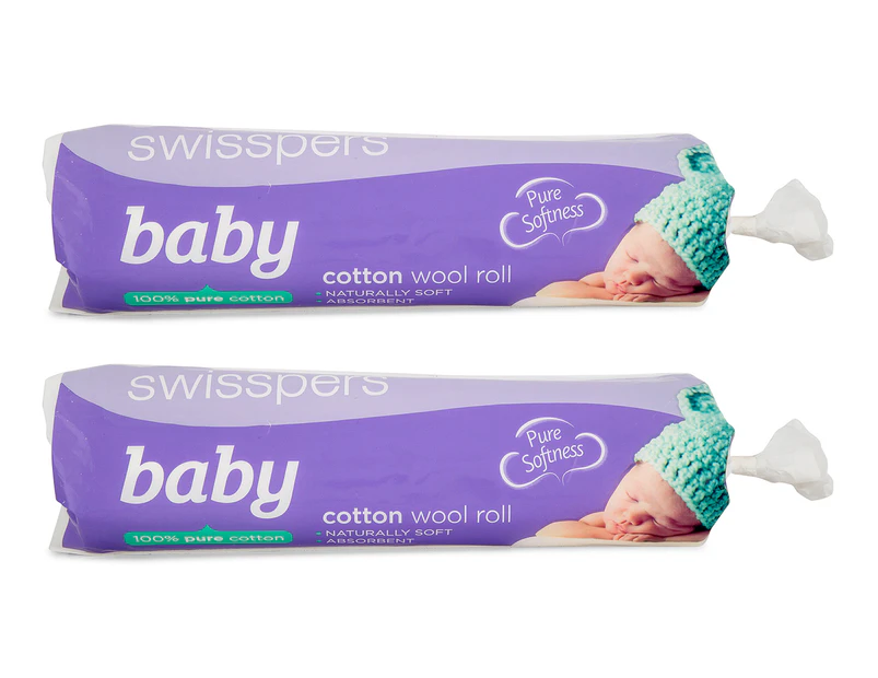 2 x Swisspers Baby Cotton Wool Roll 200g
