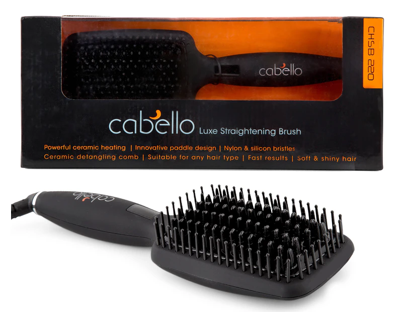 Cabello Luxe Straightening Brush - Black