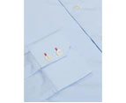 Wayver Men's Business Shirt - Light Blue Compact Poplin Stripe