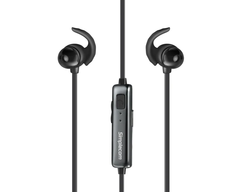 Simplecom BH310 Metal In-Ear Sports Bluetooth Stereo Headphones Black