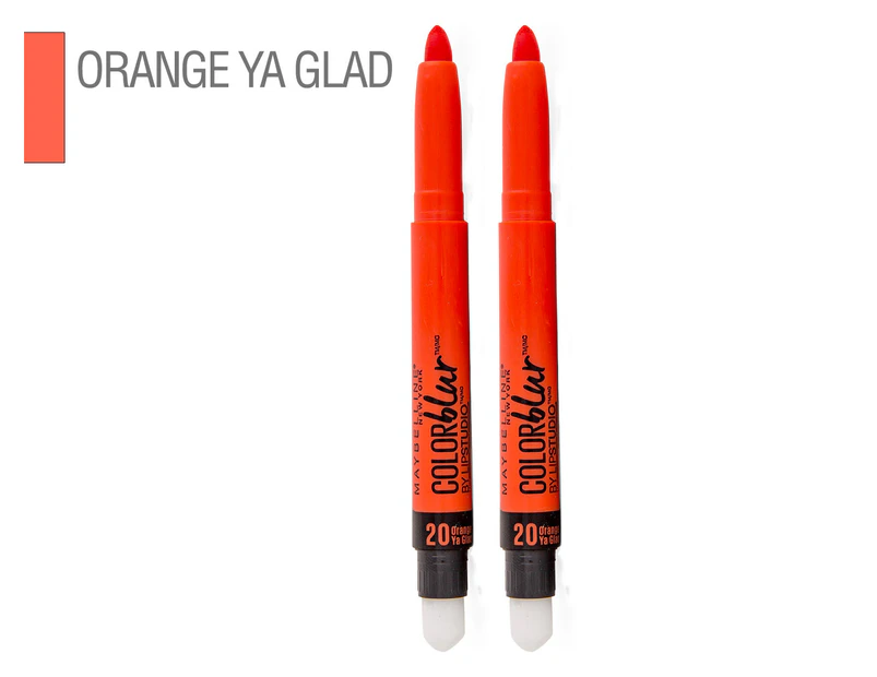 2 x Maybelline Color Blur Matte Pencil Lipstick 1.25g - #20 Orange Ya Glad