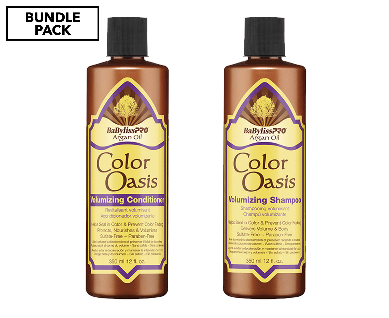 BaByliss Pro Argan Oil Color Oasis Volumizing Shampoo & Conditioner ...