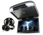 15.6" DVD player Roof mount In Car Flip Down Monitor HDMI suit 12V/24V vehicle Black