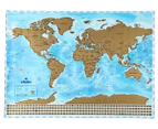 World Scratch Map - Blue
