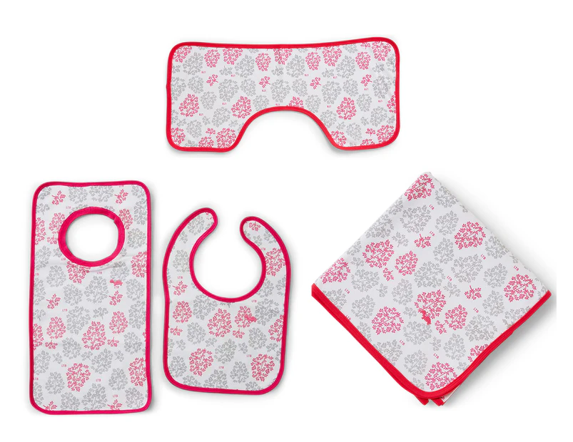 Little Turtle Baby Turtle Baby 4Pc Set - Pink/Grey