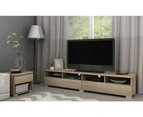 Elara Entertainment Unit Storage Cabinet 2 Drawer 4 Compartment Furniture TV Stand - Light Sonoma Oak