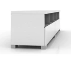 Elara High Gloss Entertainment Unit Storage Cabinet 2 Drawer 4 Compartment Furniture TV Stand - White