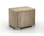 Elara 2 Drawer Bedside Table Slanted Drawers No Handles Room Storage Nightstand Bedroom - Light Sonoma Oak