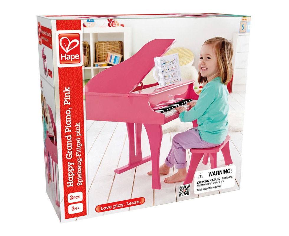 Hape Happy Melody Pink Grand Piano 30 Keys With Stool Musical Toy   595f2c3d3bd30618233701 