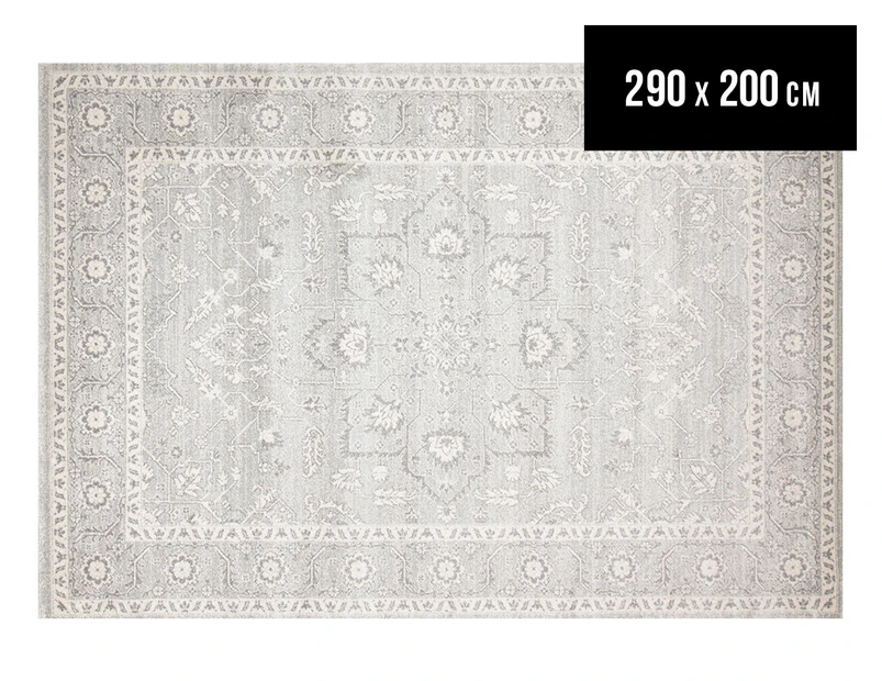 Rug Culture 290x200cm Tapestry Easy Care Evoke Cleopatra Rug - Silver