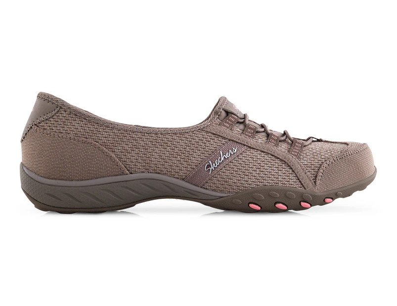 Skechers Women's Breathe Easy Save The Day Shoe (Wide Fit) - Taupe/Peach