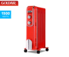 Goldair 1500W 7-Fin Retro Oil Column Heater - Red