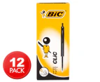 BiC Clic Retractable Ballpoint Pen Medium 1.0mm 12-Pack - Black/Black