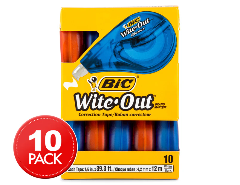 BiC Wite-Out Correction Tape 10-Pack