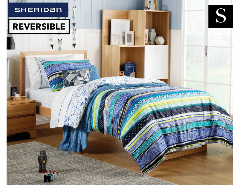 Sheridan Starling Reversible Single Bed Quilt Cover Set - Electric Blue