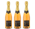 3 X Sparkling Rose Wine with 24 Carat Gold Flakes 750ml